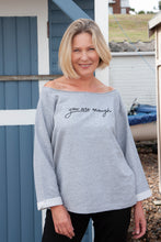 Load image into Gallery viewer, you are enough grey oversized women&#39;s sweater self love gift