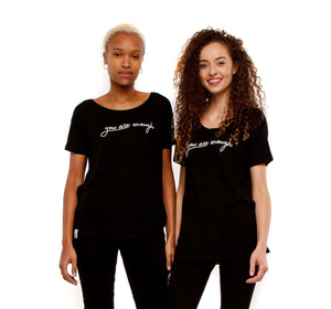 Black Women's Loose fit T-shirt , You are enough
