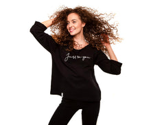 Load image into Gallery viewer, Black Women&#39;s Sweater , Just be you